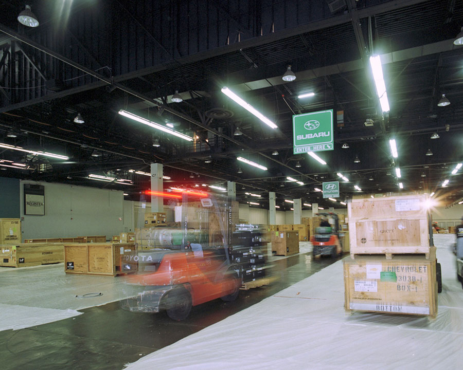 Moving commercial goods in a warehouse 